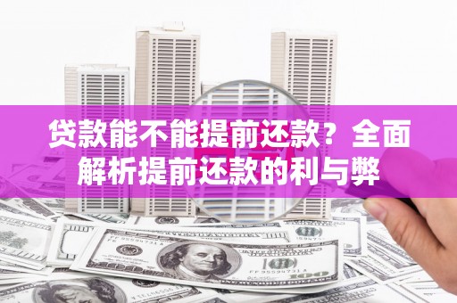 临沧贷款能不能提前还款？全面解析提前还款的利与弊