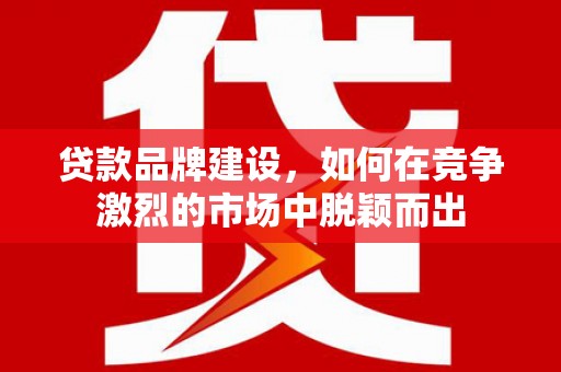 临沧贷款品牌建设，如何在竞争激烈的市场中脱颖而出