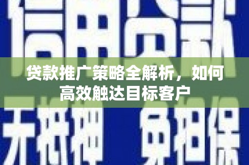 临沧贷款推广策略全解析，如何高效触达目标客户
