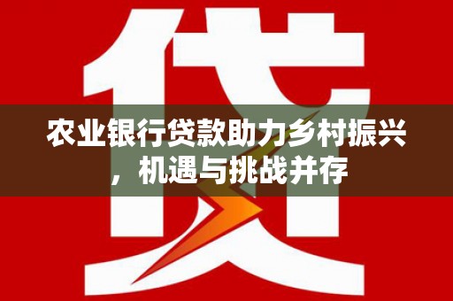 临沧农业银行贷款助力乡村振兴，机遇与挑战并存